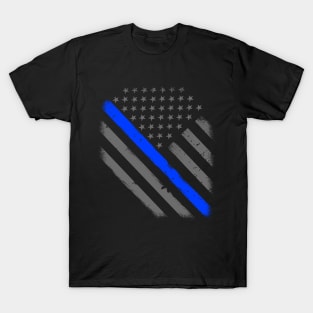 Thin Blue Line American Flag T-Shirt